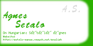 agnes setalo business card